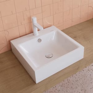 Kaldewei PURO Aufsatzwaschtisch 3156 mit 1 Hahnlochbohrung, 46 cm