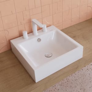 Kaldewei PURO Aufsatzwaschtisch 3156 mit 3 Hahnlochbohrungen, 46 cm