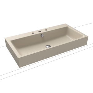 Kaldewei PURO Aufsatzwaschtisch 3158 mit 3 Hahnlochbohrungen, 90 cm