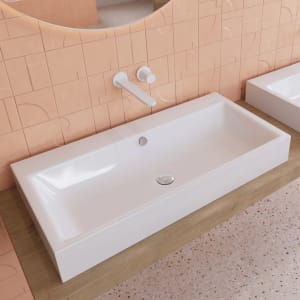 Kaldewei PURO Aufsatzwaschtisch 3158 ohne Hahnlochbohrung, 90 cm