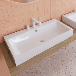 Kaldewei PURO Aufsatzwaschtisch 3158 mit 3 Hahnlochbohrungen, 90 cm