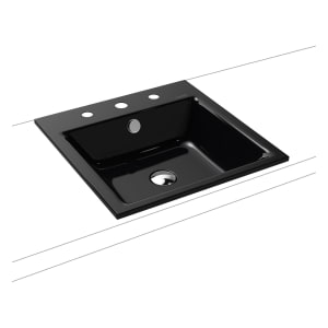 Kaldewei PURO Einbauwaschtisch 3150 mit 3 Hahnlochbohrungen, 46 cm