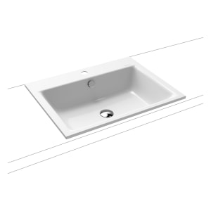 Kaldewei PURO Einbauwaschtisch 3151 mit 1 Hahnlochbohrung, 60 cm