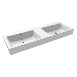 Kaldewei PURO Wand- Doppelwaschtisch 3170 ohne Hahnlochbohrung, 130 cm