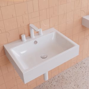 Kaldewei PURO Wandwaschtisch 3164 mit 3 Hahnlochbohrungen, 60 cm