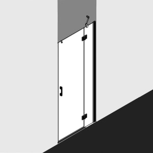 Kermi Dark Edition LIGA Drehtür für Nische 90 x 200 cm, Anschlag rechts