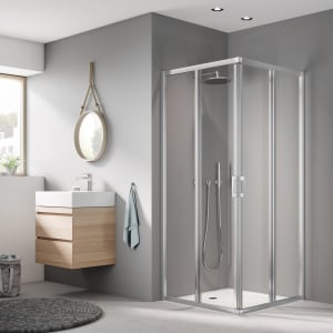 Kermi Liga Eckeinstieg 2-teilig Gleittür 120 cm, Halbteil links