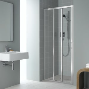 Kermi Liga Gleittür 3-teilig 110 cm mit Festfeld links