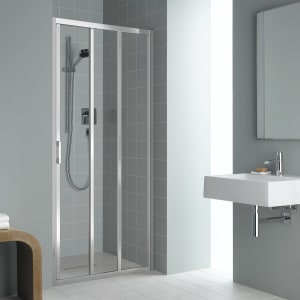 Kermi Liga Gleittür 3-teilig 90 cm mit Festfeld rechts