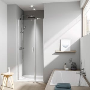 Kermi Liga 1OL Pendeltür für Nische/Seitenwand 80 x 185 cm, Anschlag links