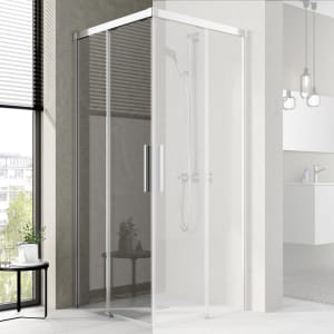 Kermi Nica Eckeinstieg 2-teilig bodenfreie Gleittür 90 cm Halbteil links