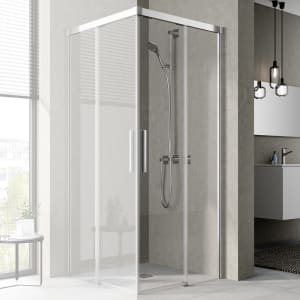 Kermi Nica Eckeinstieg 2-teilig bodenfreie Gleittür 80 cm Halbteil rechts