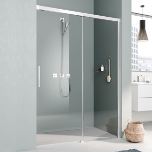 Kermi Nica Gleittür 2-teilig bodenfrei 120 cm mit Festfeld rechts für Nische