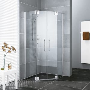 Kermi Pasa XP Fünfeck-Duschkabine mit Pendeltüren 80 x 90 cm, 35/45 cm Schenkelmaß