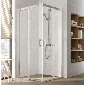 Kermi Pega Eckeinstieg 2-teilig bodenfrei Gleittüren 90 x 200 cm , Halbteil links