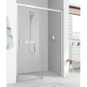 Kermi Pega Gleittür 2-teilig mit Festfeld 160 cm, Festfeld rechts