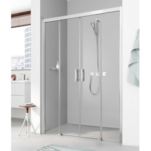 Kermi Pega Gleittür 4-teilig bodenfrei mit Festfeldern 150 cm