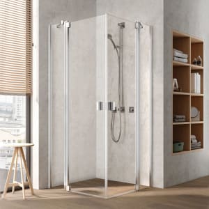 Kermi Raya Eckeinstieg Pendeltür mit Festteil 90 cm Halbteil rechts