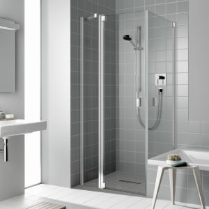 Kermi Raya Pendeltür 1-flügelig 120 cm mit 1 Festteil und Anschlag links