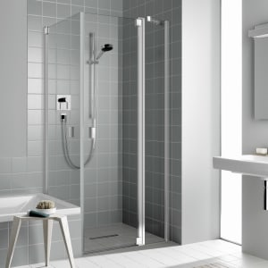 Kermi Raya Pendeltür 1-flügelig 120 cm mit 1 Festteil und Anschlag rechts