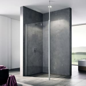 Kermi Walk-In XB Wall mit variabler Stabilisierung 130 cm, Wandprofil links