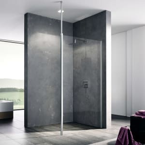 Kermi Walk-In XB Wall mit variabler Stabilisierung 130 cm, Wandprofil rechts