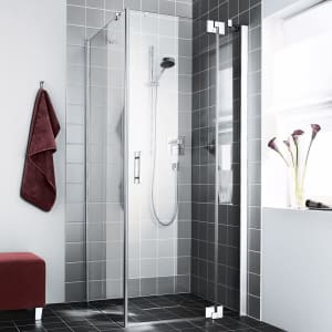 Kermi Filia XP Pendeltür 1-flügelig 90 cm mit Festfeld für Eckeinbau, Anschlag rechts