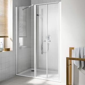 Kermi Ibiza 2000 Doppel-Pendeltür 140 cm mit Festfeld links