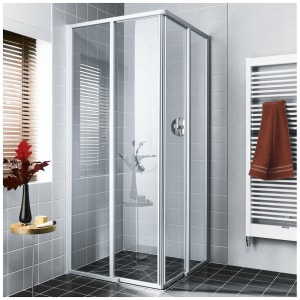 Kermi Ibiza 2000 Eckeinstieg 2-teilig bodenfreie Gleittür, Halbteil 80 cm rechts