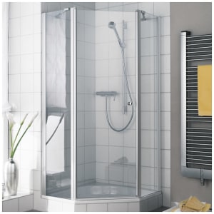 Kermi Ibiza 2000 Fünfeck-Duschkabine 90 x 90 cm mit Schwingtür, Anschlag links, SMW 40 cm