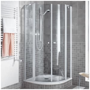 Kermi Ibiza 2000 Viertelkreis-Duschkabine mit Pendeltüren 80 x 100 cm, Radius 50 cm