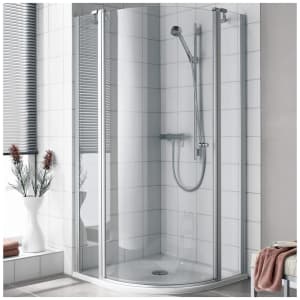 Kermi Ibiza 2000 Viertelkreis-Duschkabine mit Schwingtür 80 x 90 cm, Radius 50 cm