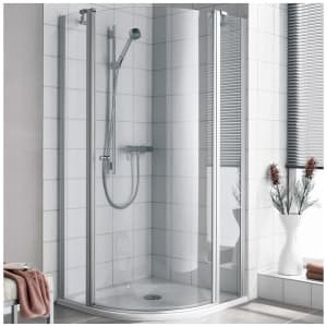 Kermi Ibiza 2000 Viertelkreis-Duschkabine mit Schwingtür 80 x 90 cm, Radius 55 cm