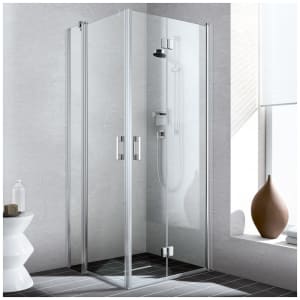 Kermi Liga Eckeinstieg Pendeltür mit Festteil , Halbteil 90 cm links