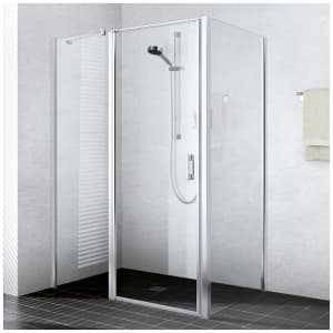 Kermi Liga Pendeltür für Duschwanne 1-flügelig mit Festfeld 80 cm, Anschlag links