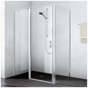 Kermi Liga Pendeltür für Duschplatz 1-flügelig mit Festfeld 80 cm, Anschlag links