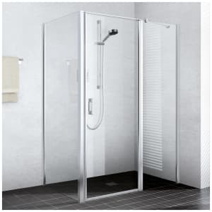 Kermi Liga Pendeltür für Duschwanne 1-flügelig mit Festfeld 120 cm, Anschlag rechts