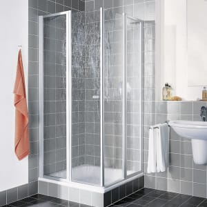 Kermi Nova 2000 Eckeinstieg 2-teilig 80 x 200 cm, Pendeltüren mit Festfeldern, Halbteil links