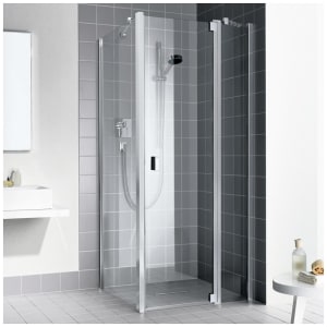 Kermi Raya Pendeltür 1-flügelig mit Festfeld 90 cm, Anschlag rechts für Nische und Kombination