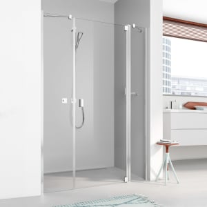 Kermi Raya Pendeltür 1-flügelig mit 2 Festfeldern 130 cm, Anschlag rechts für Nische und Kombination