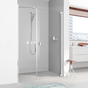 Kermi Raya Pendeltür 1-flügelig mit Festfeld 160 cm, Anschlag rechts für Nische und Kombination festfeldseitig