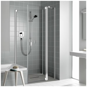 Kermi Raya Seitenwand beweglich 80 cm Anschlag links, für Eckeinbau