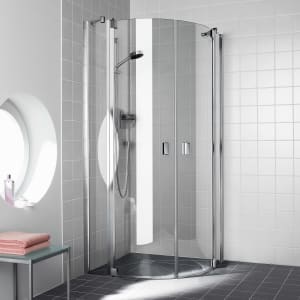 Kermi Raya Viertelkreis-Duschkabine 120 x 120 cm mit Radius 50 cm