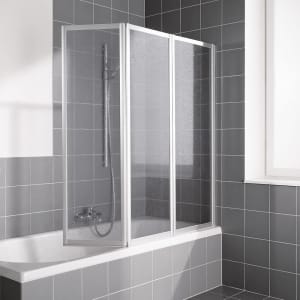 Kermi Vario 2000 Faltwand 3-flügelig auf Badewanne 140 x 140 cm