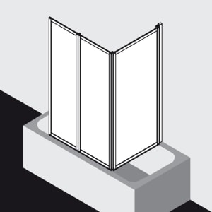 Kermi Vario 2000 Faltwand 3-flügelig über Badewanne 155 x 140 cm