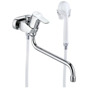 Kludi PURE&EASY Wannenfüll- und Brause-Einhandmischer mit Handbrause