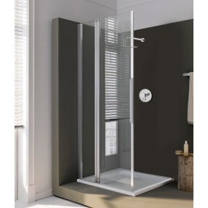 Koralle myDay Pendeltür Eckeinstieg 80 cm mit Festelement links