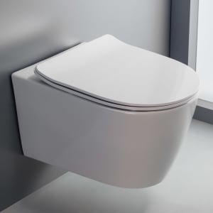 eckig Wand Tiefspül WC Toilette Klo ohne Spülrand spülrandlos mit Softclose Sitz 