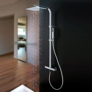 Kronenbach Duschsystem Aufputz mit Thermostat, eckig