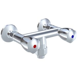 KWC Gastro Zweigriff-Spültisch-Wandbatterie mit Schlauchanschluss von unten für die Profiküche